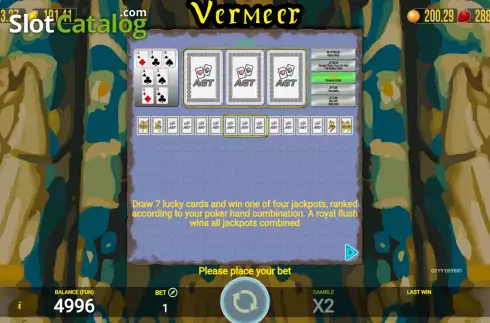 Game Features screen 2. Vermeer slot