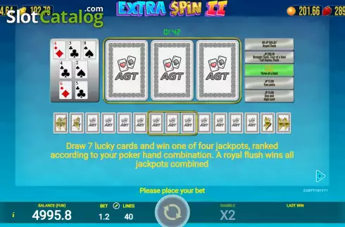 Game Features screen 2. Extra Spin 2 slot