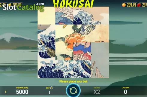 Game screen. Hokusai slot