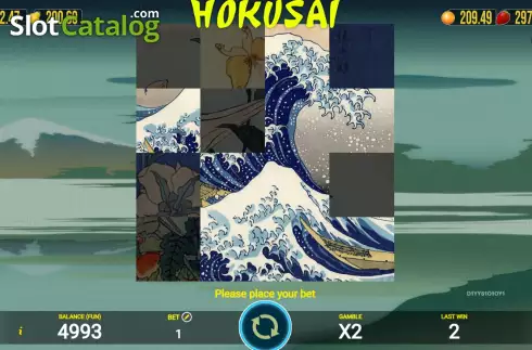 Win screen 2. Hokusai slot