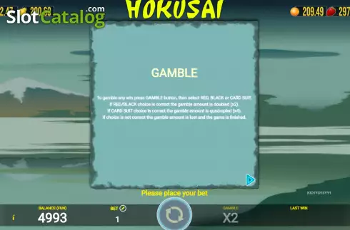 Game Features screen 3. Hokusai slot