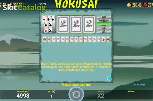 Game Features screen 4. Hokusai slot