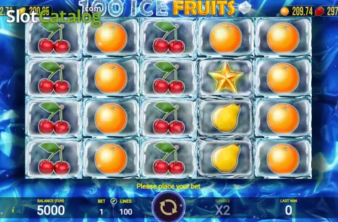 Game screen. 100 Ice Fruits slot