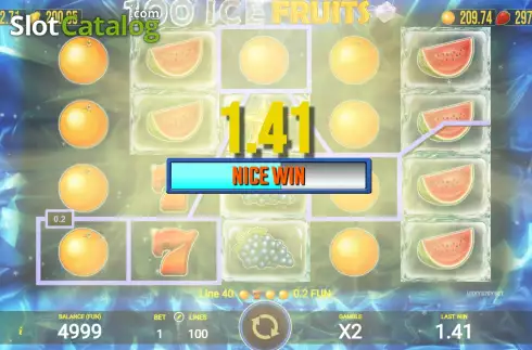 Win screen. 100 Ice Fruits slot