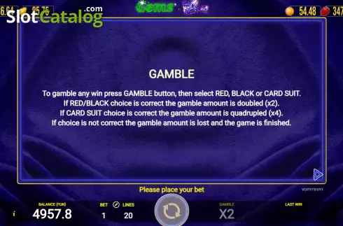 画面7. Gems 20 カジノスロット