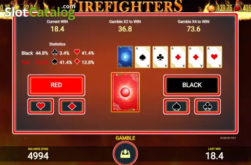 Risk Game screen. Firefighters (AGT Software) slot