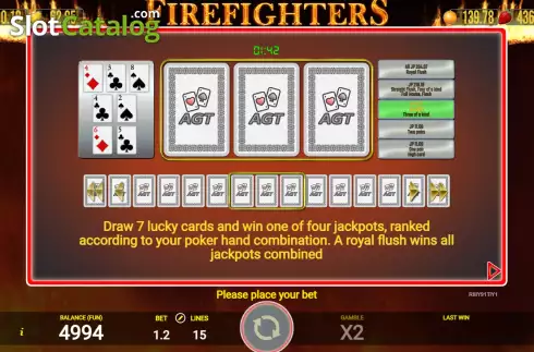 Game Rules screen 2. Firefighters (AGT Software) slot