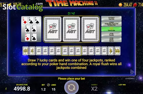 Game Rules screen 3. Time Machine II slot