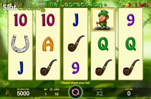 Game screen. The Leprechaun slot
