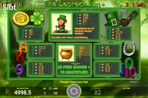 Bildschirm6. The Leprechaun slot