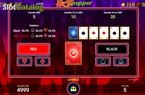 Risk Game screen. Hot Pepper (AGT Software) slot
