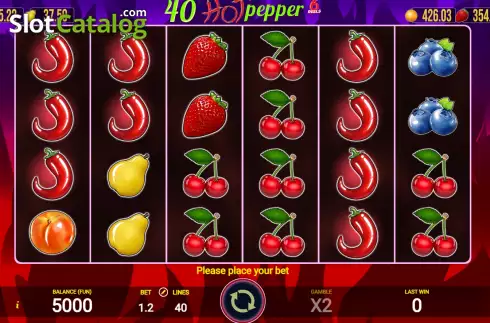 Game screen. 40 Hot Pepper 6 Reels slot