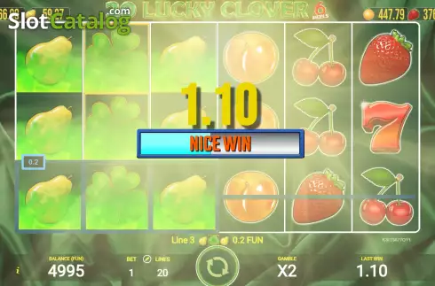 Win screen. 20 Lucky Clover slot