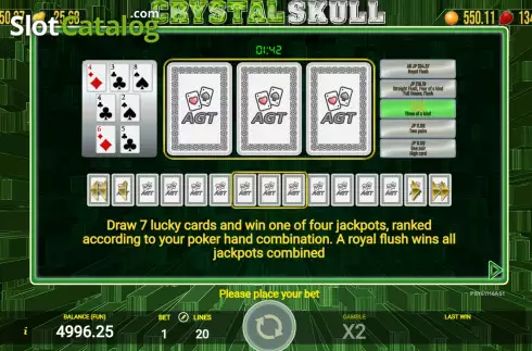 Game Rules screen 2. Crystal Skull (AGT Software) slot