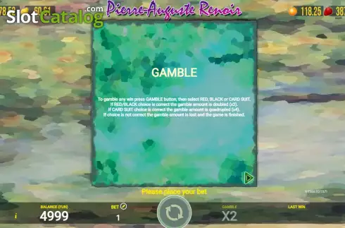 Game Rules screen 2. Pierre-Auguste Renoir slot