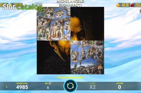 Reels screen. Michelangelo Buonarroti slot