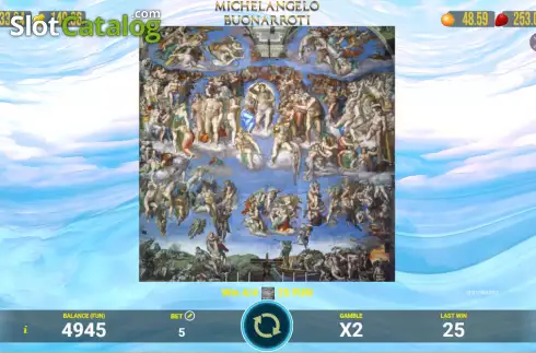 Win screen. Michelangelo Buonarroti slot