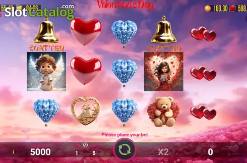 Game screen. Valentine's Day (AGT Software) slot