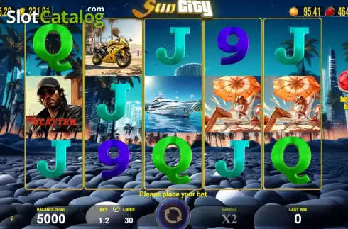 Game screen. Sun City slot