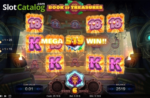Bildschirm8. Book of Treasures (Thunderspin) slot
