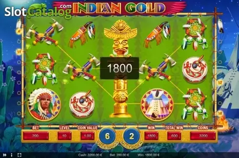 Free Spins screen. Indian Gold slot