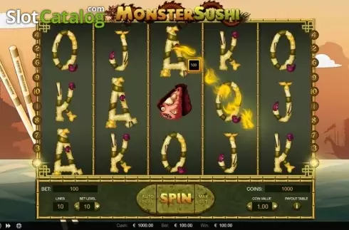 Win screen. Monster Sushi slot