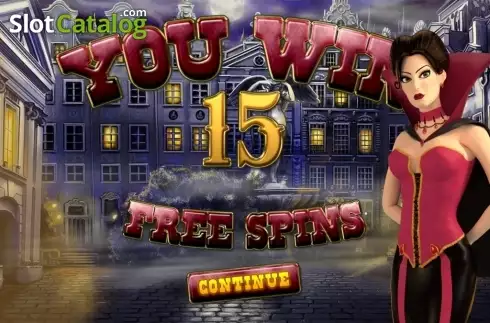 Free Spins screen. Queen of Spades (Thunderspin) slot
