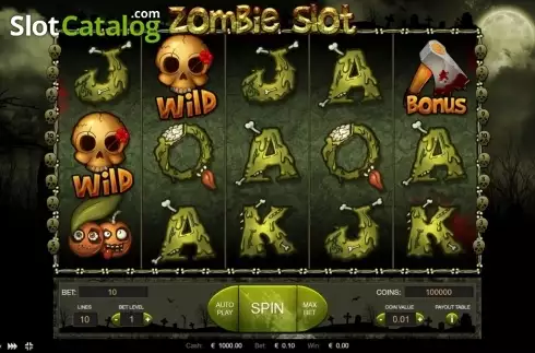 Reel screen. Zombie Slot (Thunderspin) slot