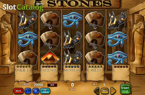 Reels screen. 5 Stones slot