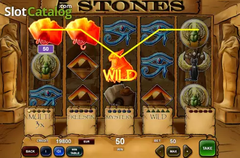 Win screen. 5 Stones slot
