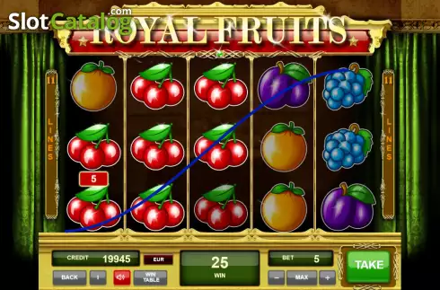 Win screen. Royal Fruits (Adell Games) slot