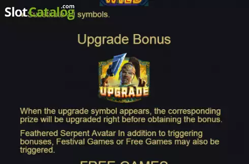 Wild and Upgrade Bonus screen. Aztec: Bonus Hunt slot