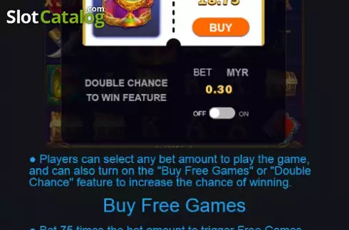 Buy Feature screen. Genie Mystery slot