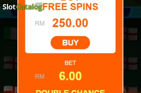 Buy feature and Double chance creen. Road to Euro slot