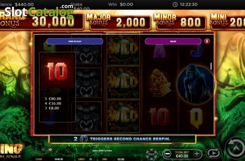Paytable 4. King of the Jungle (Ainsworth) slot