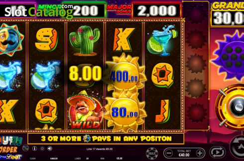 Win Screen. South of the Border slot