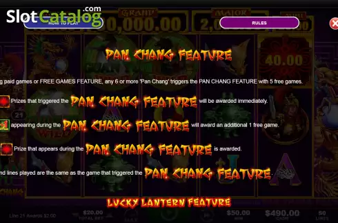 Pan Chang feature screen. Guan Yu slot