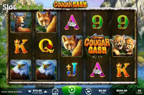 Reel screen. Cougar Cash slot