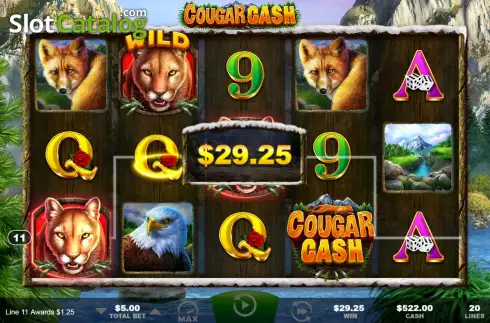 Win screen 2. Cougar Cash slot