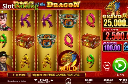 Reel screen. Rise of the Dragon slot