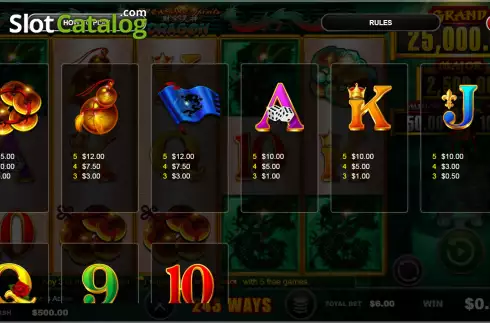 Paytable screen 2. Treasure Spirits Dragon slot