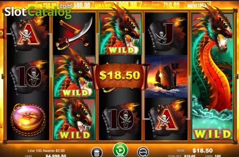 Win screen. Dragon Waves - Rings of Fortune slot
