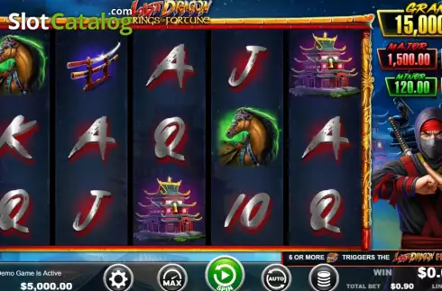 Game screen. Last Dragon - Rings of Fortune slot