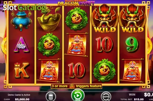 Game screen. Rapid Feature Dragon Money slot