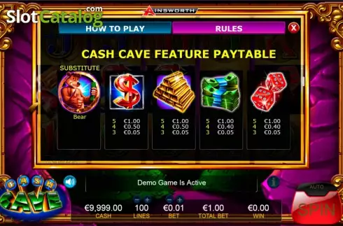 Bildschirm6. Cash Cave slot
