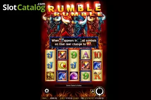 Game Workflow screen. Rumble Rumble slot