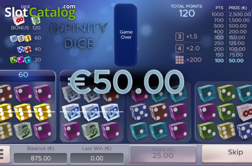 Bildschirm4. Infinity Dice slot