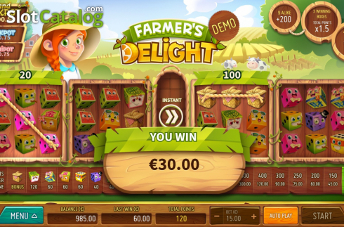 Win Screen 2. Farmers Delight slot
