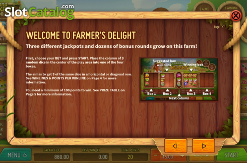 Bildschirm6. Farmers Delight slot
