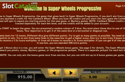 Ekran7. Super Wheels Progressive yuvası
